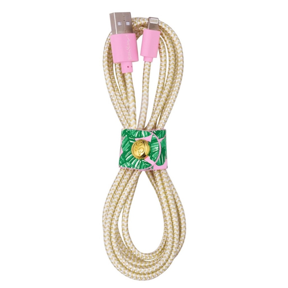 LILLY PULITZER Charging Cord USB Lightning 5ft Phone Cable Lets Go Bananas NWT